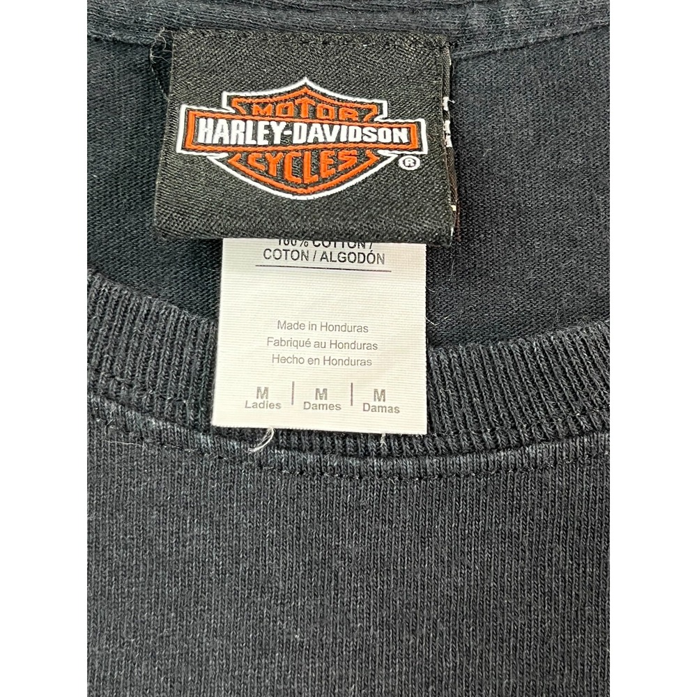 Harley Davidson Womens M Shirt Black Long‎ Sleeve Graphic Print Phoenix, AZ - Picture 3 of 8